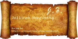 Jellinek Henrietta névjegykártya