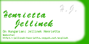 henrietta jellinek business card